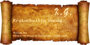 Kratochvilla Gunda névjegykártya